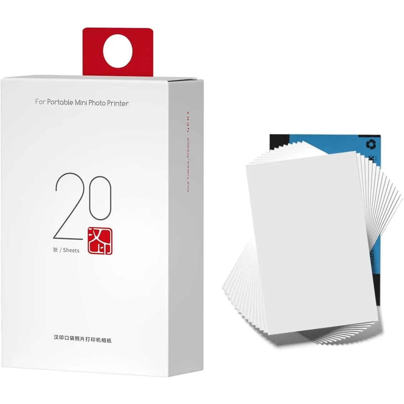 2X3" Photo Paper (20 Sheets) for  MT53 Mini Photo Printer – Sticky-  Photo Paper, Compatible with iDPRT ZP200 Portable Printer