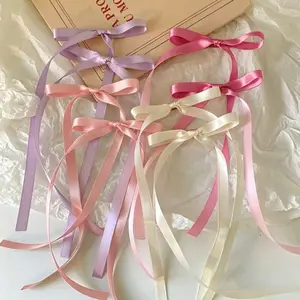 10pcs Polyester Ribbon Bow Set, 30cm Bows & Ribbons for Party Gift Wrapping, Baby Baptism, Wedding, DIY Crafts, Bohemian Style Decorations