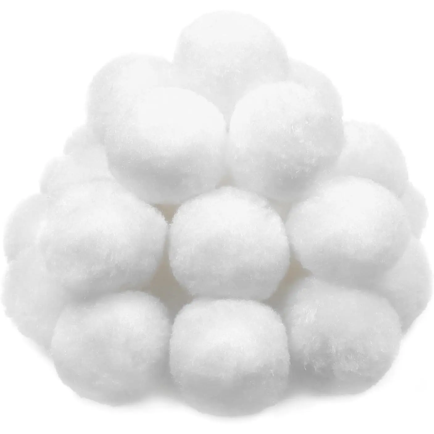 30pcs 2 Inch Large White Fuzzy Pom Pom Balls for DIY Arts and Crafts Projects Home Decorations