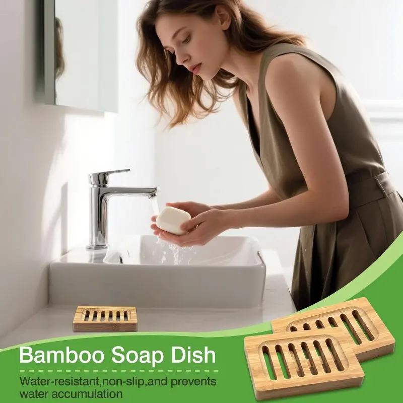 2-Pack Natural Fiber Soap Holder Self Draining Soap Dish Oval Soap Saver Tray for Shower Bathroom Kitchen Counter Eco-Friendly Bath Accessory Multiple Shapes