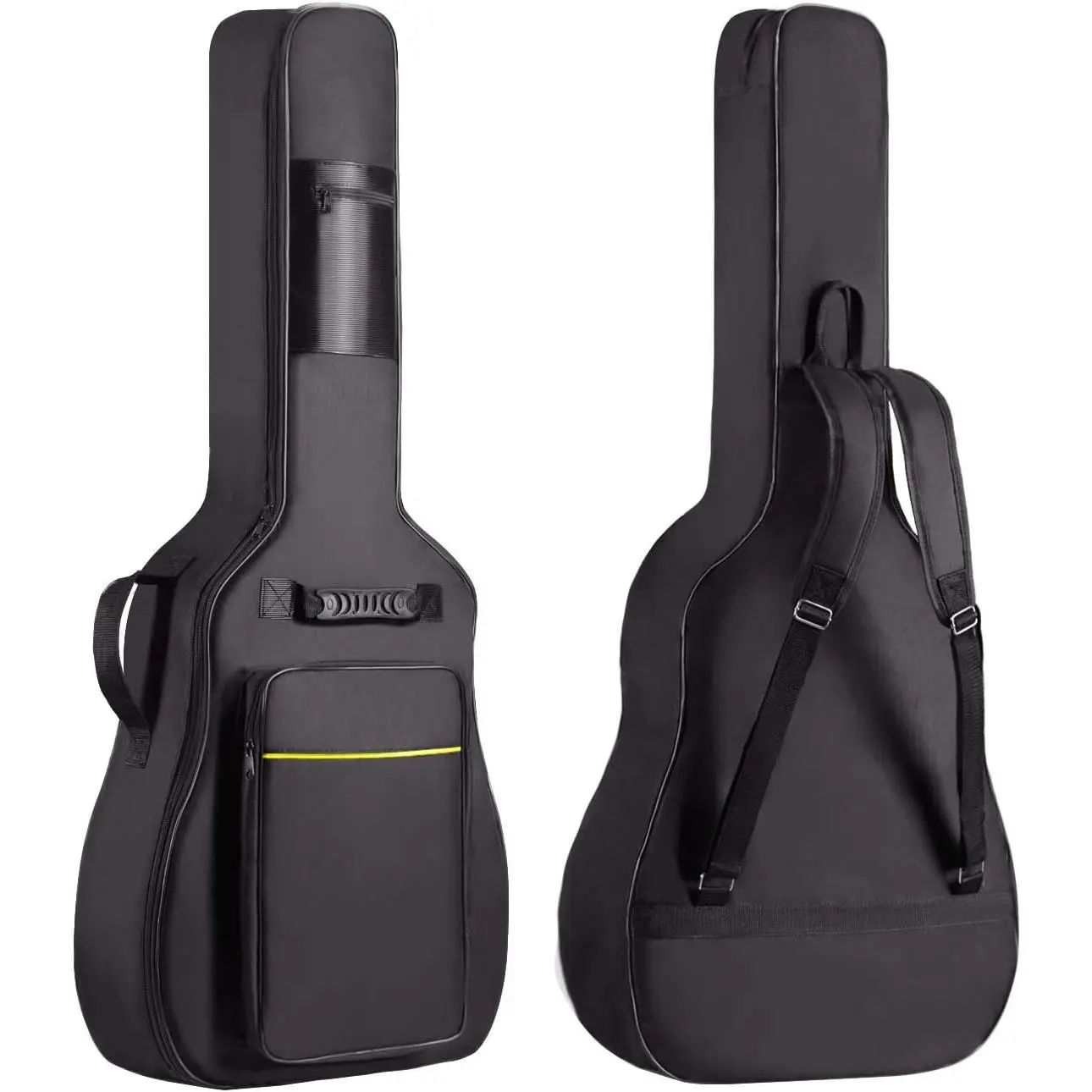 Unisex 39/40/41 in Acoustic Guitar Gig Bag CY0152 - 600d Thick Oxford Cloth, 0.35 in Padding for Adult Protection, Water Resistant, Adjustable Guitar Strap, Hanger Loop, Black, 43.5 x 4.7 x 17.7 in