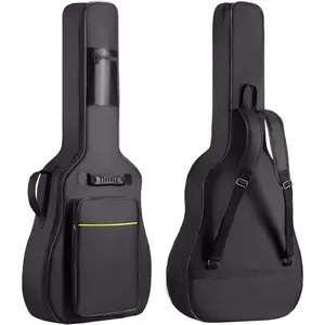 41 In Acoustic Guitar Bag 0.35 In Thick Padding Water Resistent  Adjustable  Strap Guitar Case Gig Bag with  Hanger Loop, Black CY0152