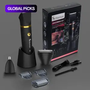 3 in 1 Electric Body Hair Trimmer, Groin Hair Trimmer for Men, Electric Shaver IPX7 Waterproof Men's Hair Trimmer, Rechargeable Hair Removel Tool for Men, Nose Hair Trimmer, Trimmer Kit, Great Gift for Men #GLOBAL PICKS