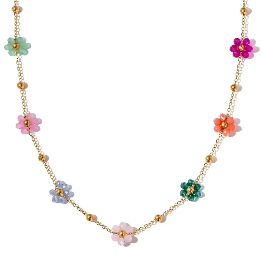 Dainty Pearl Choker Jewelry for Women as Flower Necklace set Gift, Stainless Steel Gold Necklace set as Birthday Gifts for Her Daisy Costume Gift
