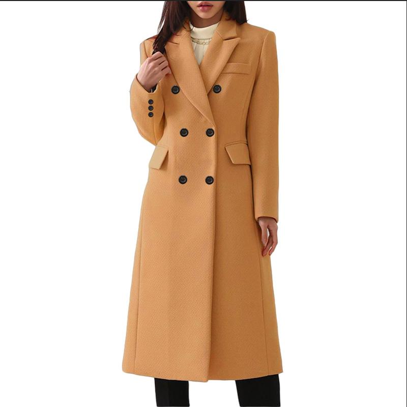 Autumn and Winter Long plus Size Woolen Women's Coat Woolen Coat Seven Size 8 Hair