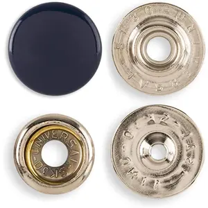 Set of 12 Navy Snap Fasteners 24L Snap Buttons 15mm Metal Buttons Snaps Press Studs Ring-Socket Buttons Fastener Snaps for Leather Jeans Fabric Jackets Clothes Bag DIY Craft