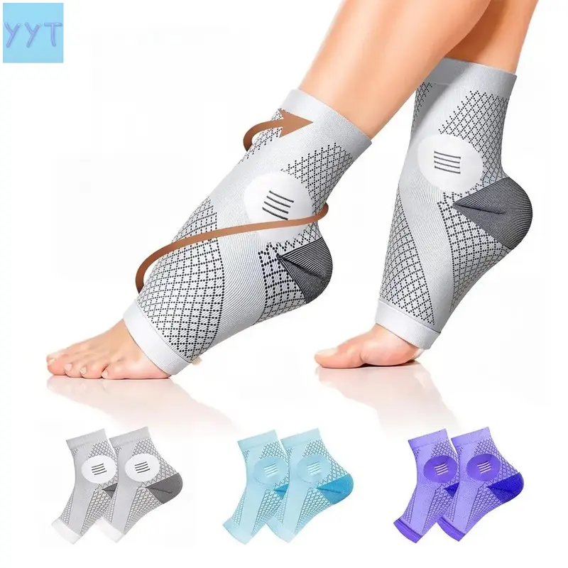 YYT1  Ankle Sleeves Neuropathy Socks Women & Men, Ultra Breathable Plantar Fasciitis Socks, Ankle Protective Compression Wrap, 20-30 Mmhg Compression, Achilles Tendonitis Relief, Ankle Compression Cuff