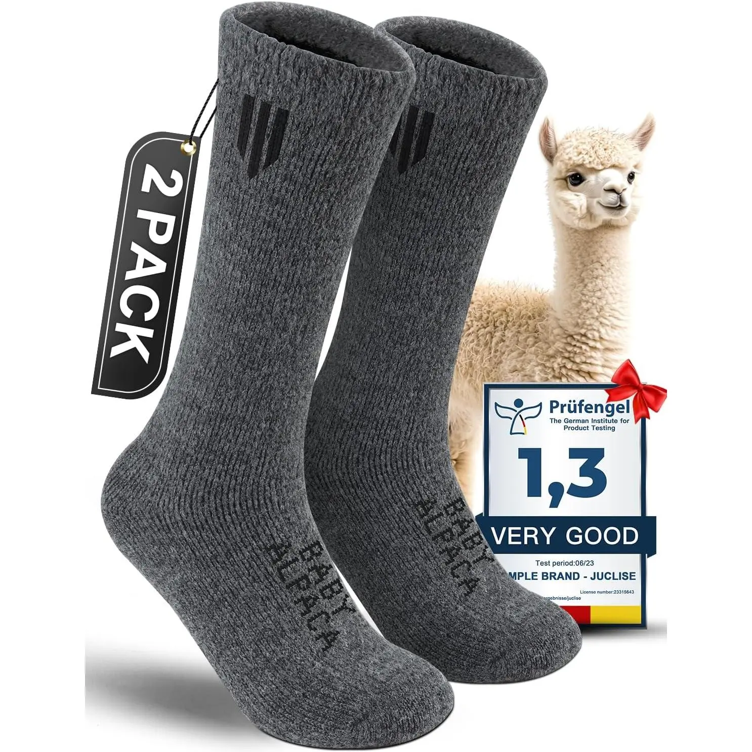 Unisex Adults' Alpaca Wool Boot Socks - Thick Thermal Warmth Socks for Male Cold Weather Hunting, Moisture Wicking