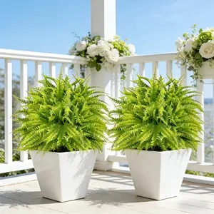 5 Counts Realistic Artificial Ferns with Ground Inserts, Uv-Resistant Fake Greenery, Perfect for Decorating Various Settings Such As Living Rooms, Bedrooms, Front Entrances, Hotels, And Outdoor Gardens. Suitable for Yard Decoration, Living Room Decor