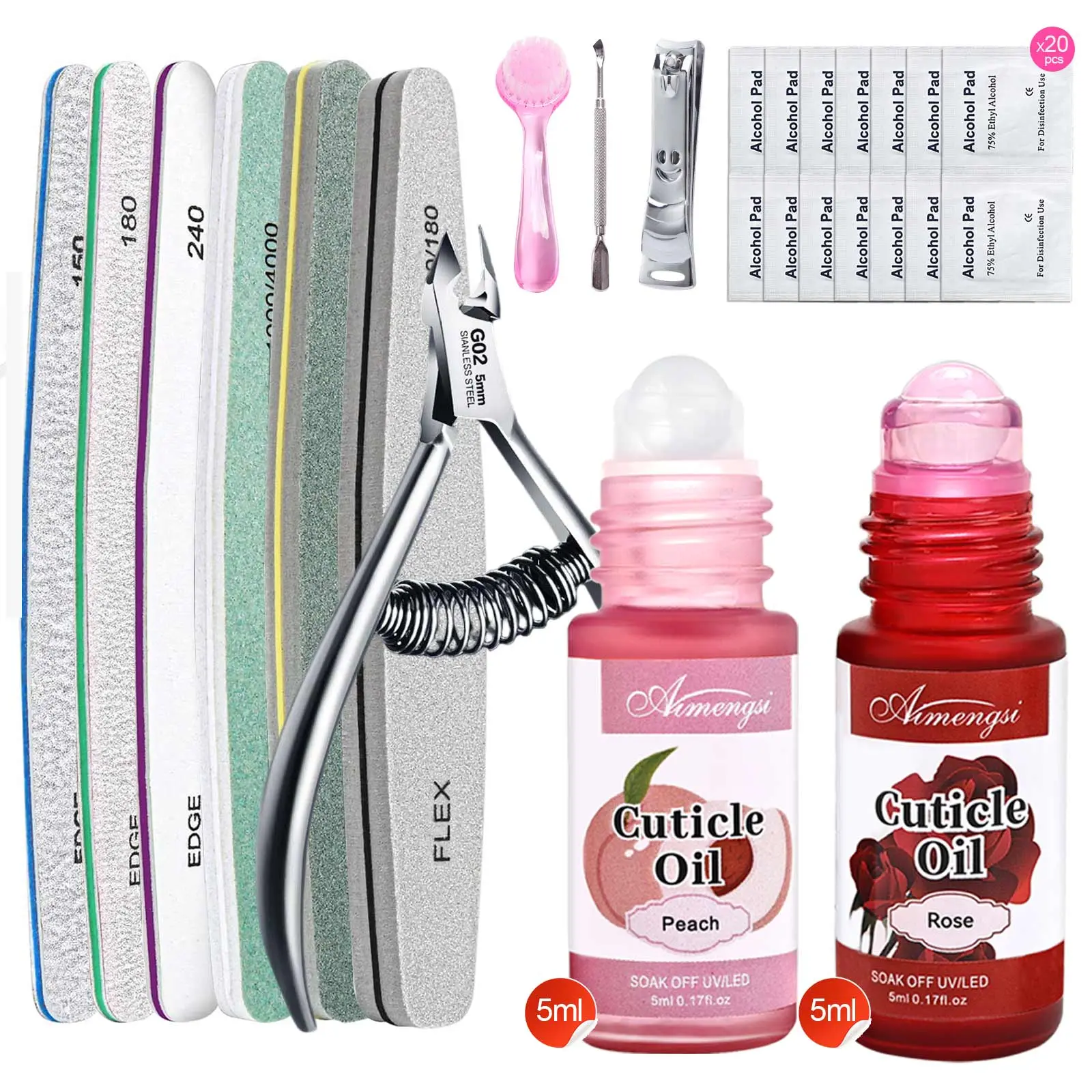 Nail Prep Kit Nail Dehydrator and Primer Nail Care Tool Kit Nail Art Kits 2pcs 5ml Large Capacity Acid-Free & Hema-Free Dehydrate Bond Primer with Manicure Tools for Acrylic Nail for Women