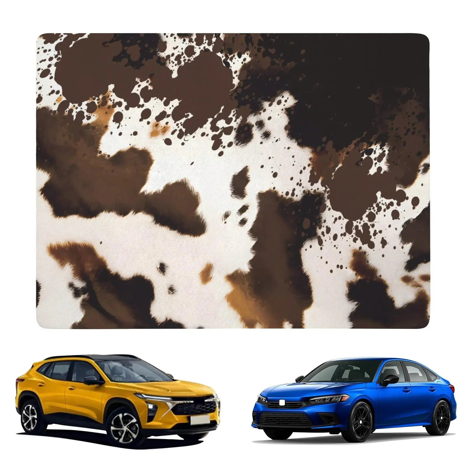 Brown Cow Car Trunk Mat Durable Rubber Non-woven Fabric Cargo Liner Waterproof Anti-slip Wear Resistant Universal Trunk Protector for SUV Sedan Truck Washable for Camping | Trunk Protector Pet Trips Beach Grocery Runs Road Trips Gardening Errands