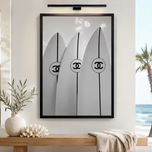 Luxury Surf Canvas Poster |   Fashionable Beach Wall Art for Bedroom, Living Room & Coastal Decor