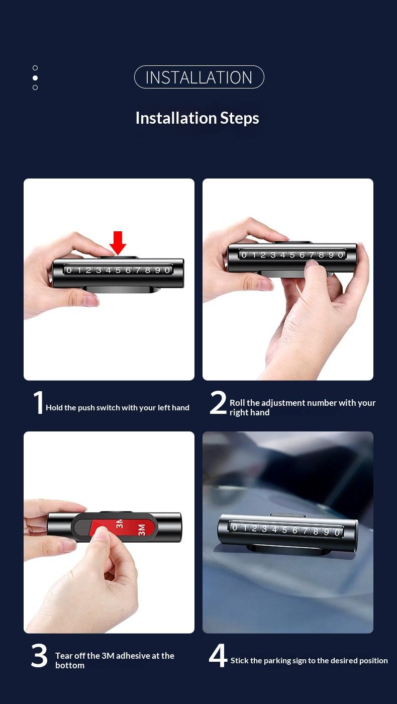 Creative car accessories temporary parking sign, car number plate, hidden parking license plate