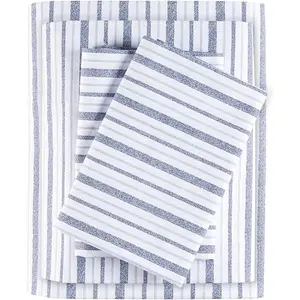 Park 100% s, Breathabloft Cotton Bed Sheets, Printed, Elastic  Set Fits Up to 17" Mattress, son, Queen  4 Piece