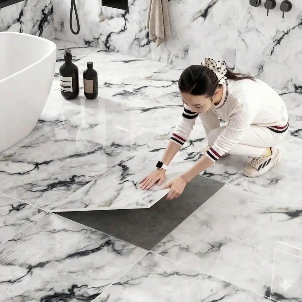 20 pieces of thickened self-adhesive foam tiles, tile stickers, Decorative stickers, portable for installation, easy to peel and stick, cuttable and easy to clean, peel-and-stick wallpaper design, suitable for home decoration