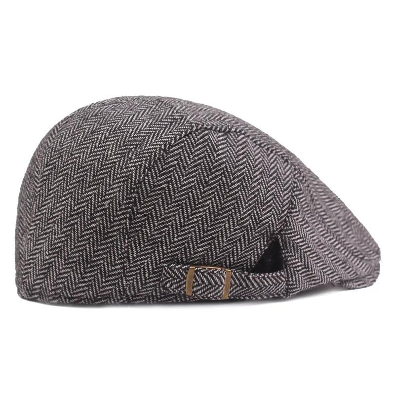 Men Retro Herringbone Grid Newsboy Caps British Painters Hats Spring and Summer Adjustable Flat Cap Hip Hop Berets