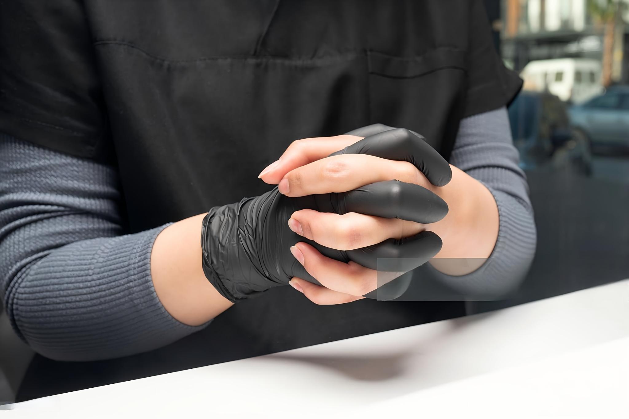 Nitrile Gloves 50pcs Black/White/Blue/Pink/Purple Nitrile Disposable Gloves |   Cleaning Gloves,Durable, Latex Free, Thickened Design for Kitchen, Tattoo, Beauty Salon, Bathroom Cleaning - Large Medium Small,Oil-proof,Waterproof,Essential for Home