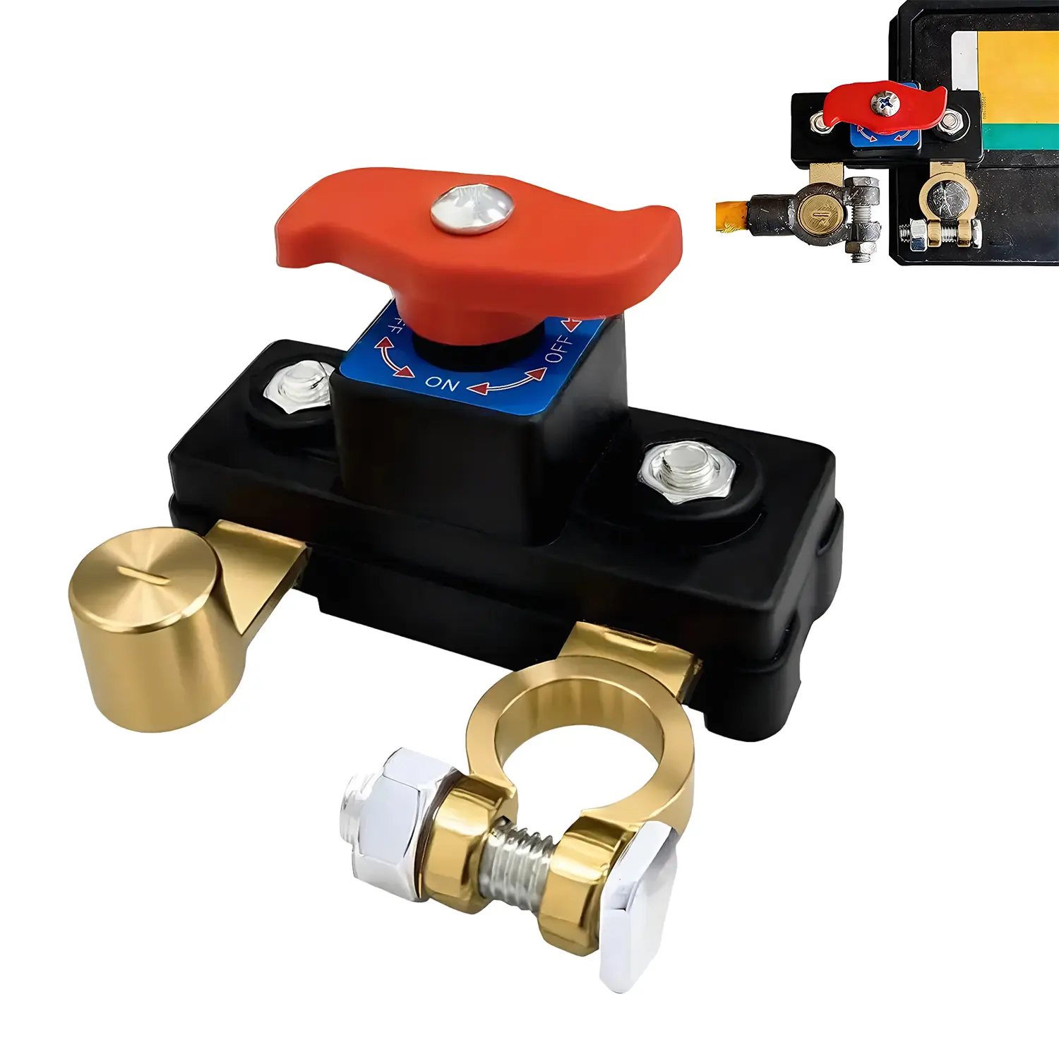 1/2Pcs Car Battery Power Cut-Off Switch Breaker,Pure Copper - Stable Transmission, High Conductivity Disconnect Switch for Vehicle, Auto Parts Accessories,Car Accessories,Boat RV Supplies,Father's Day Gift