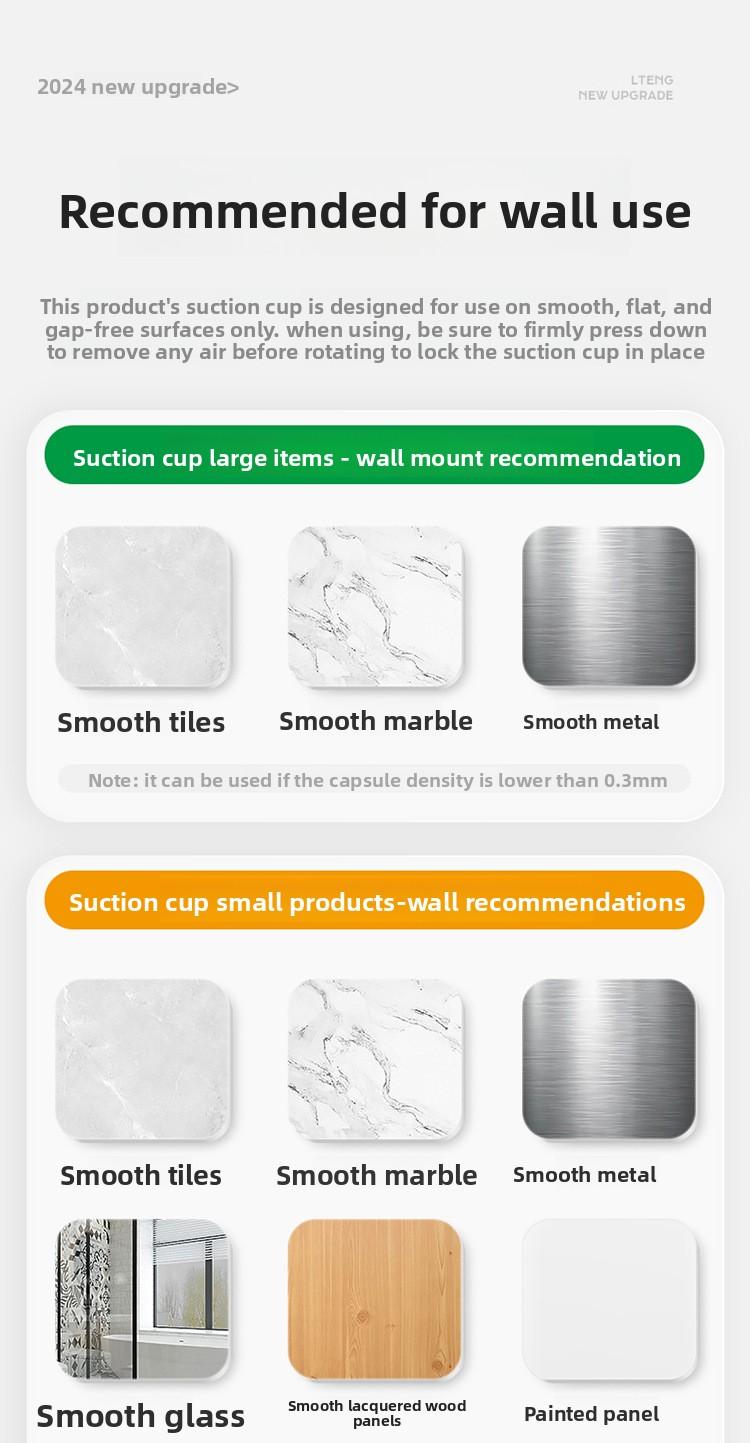 Aluminum Material Powerful Suction Cup Kitchen Rotating Hook Storage Rack No-Nail Wall-Mounted for Spatulas Spoons and Utensils Organiser Installation