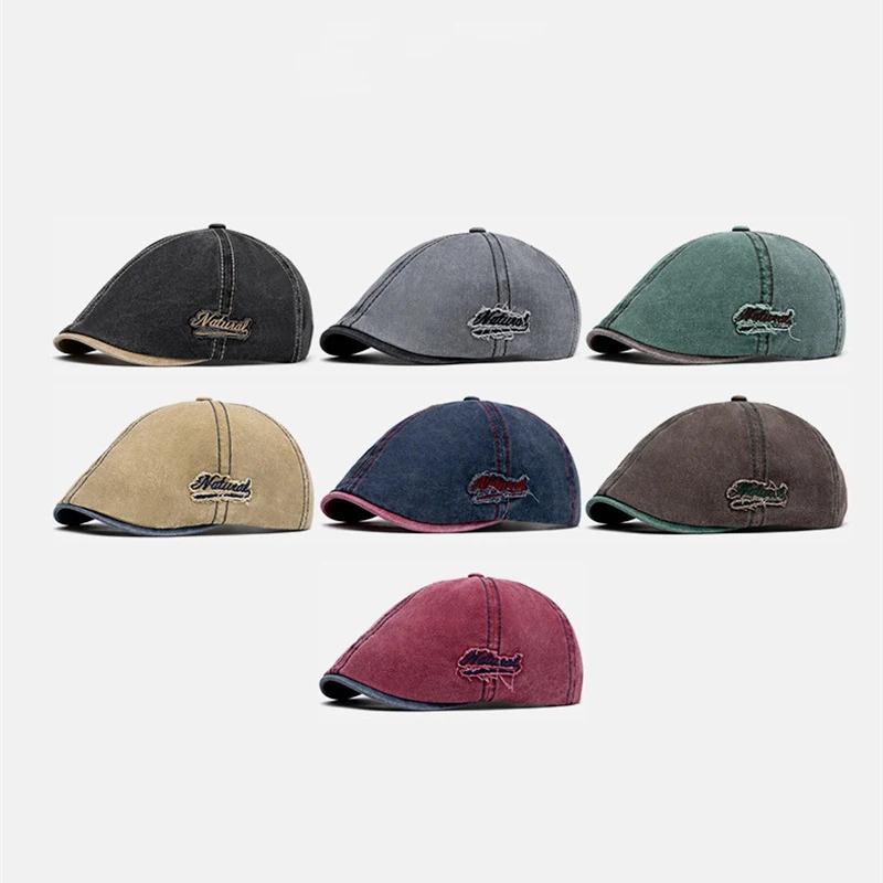 Summer Cotton Newsboy Caps For Men Hats Berets British Western Style Cap Classic Woman Vintage Adjustable Casual Linen Beret