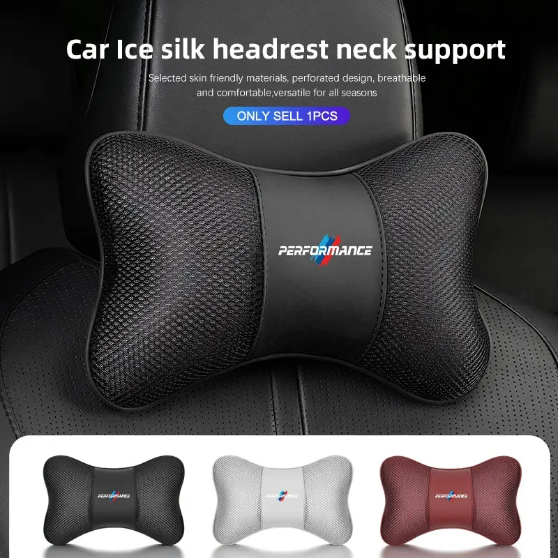 Ice Silk Car Seat Headrest Neck Pillow For BMW 2/3/4/5/7/8-series X1 X2 X3 X5 X7 IX3 X6 M2 M3 M4 M5 ix1 i3 i4 i5 ix i7 XM