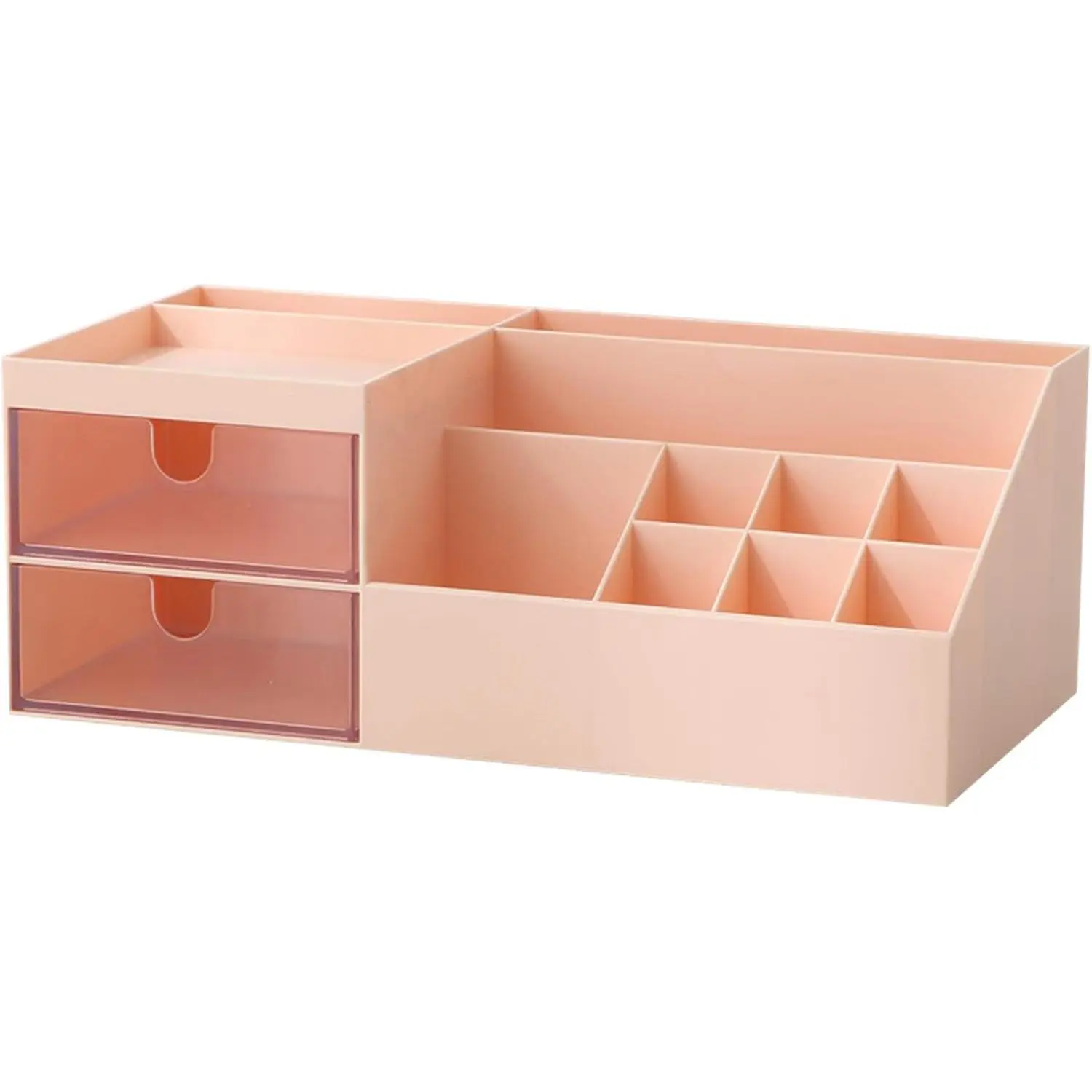 Transparent Durable Synthetic Mini Size Makeup Organizer, Multi-Purpose Desk Box for Dresser or Bathroom Counter