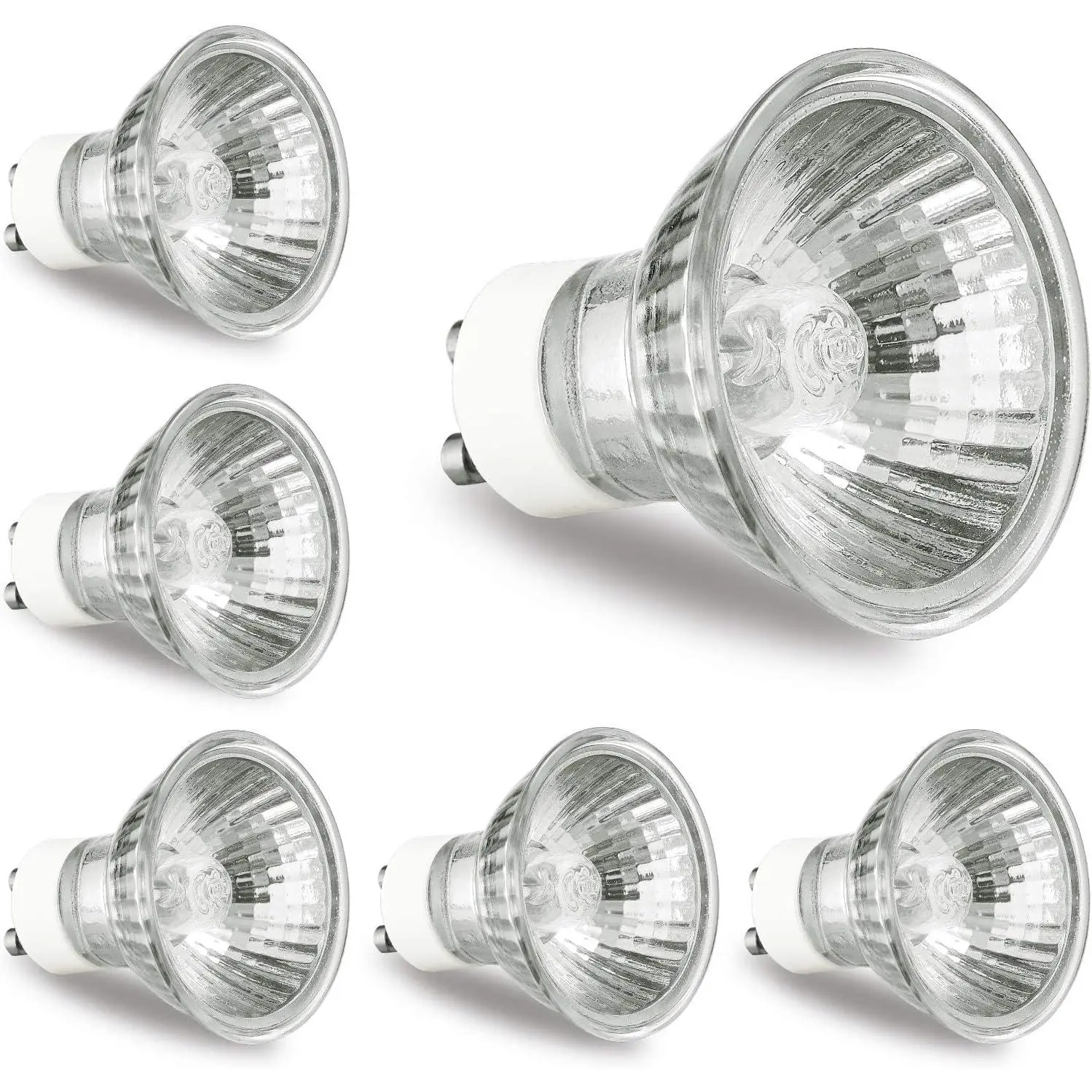 GU10 Bulb 120V 50W Light Bulbs for Candle Warmer Lamp, GU10+C, MR16 with Glass Cover, 2700K Warm White, Dimmable, Pack of 6