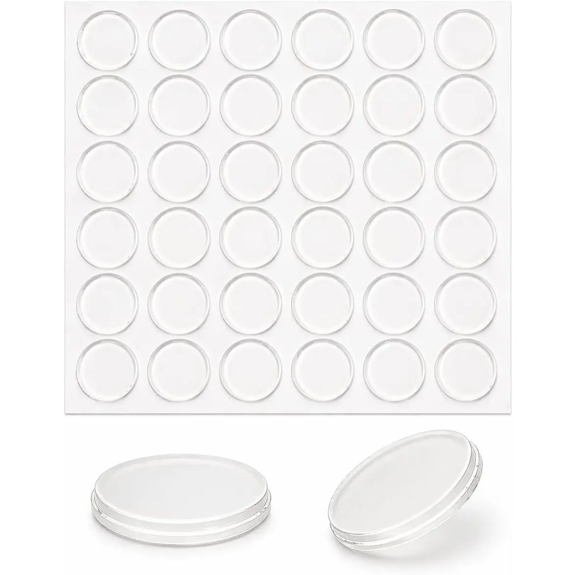Glass Table Top Anti-Slip Pads, 36 Pack, 0.8 in (20 mm) Clear  Adhesive Bumpers, 0.08 in (2 mm) Thick Non-Slip Grippers for Glass Tables, Desks,  Boards and Cabinets