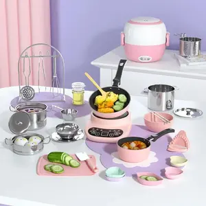 Children's Mini Kitchen Complete Cooking Girl Small Kitchen Set Children's Puzzle Play House Toys Real Cooking Food Set For Kids