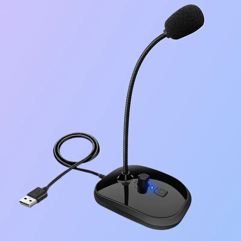 USB Wired Condenser Desktop Microphone, Condenser Mic for Laptop/PC, Ideal for Gaming Voice Chat and Home Live Streaming Recording