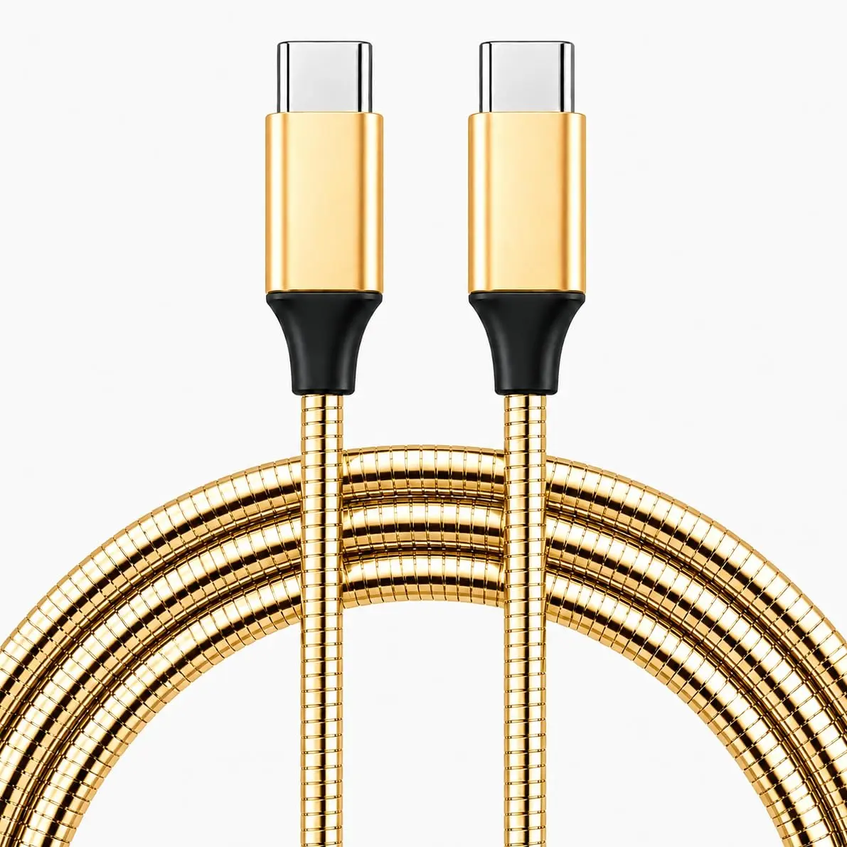 Metallic USB C to USB C  –   Finish, Durable Reinforced -Free Cord,   & Data Transfer, Compatible with  15, Android & Others (, USB Type C)