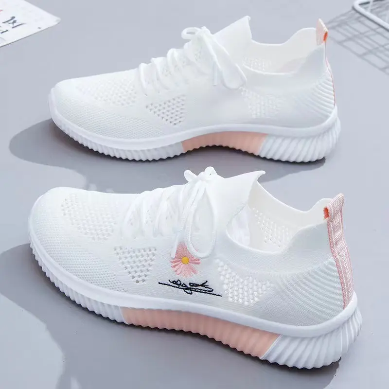 Sneakers, New Breathable Soft Bottom Belly Feeling Beautiful Women's Outdoor Sports Couple Home Casual Running Shoes Women's Cute White Shoes