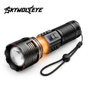 SKYWOLFE L777 Rechargeable LED Multitool Flashlight, High Lumen Tactical Flashlight Dual Flashlight, 30W Super Bright 3000mAh Power Bank Digital Display, for Camping Essentials Outdoor Survival Tool and Car Emergency