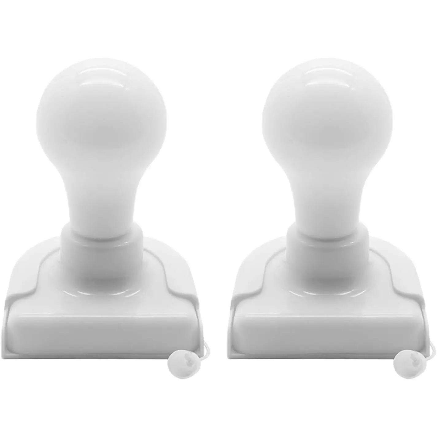 2 Pack Battery Operated Stick-Up LED Light Bulb, Wireless Self-Adhesive Wall Mount with Pull Chain for Closet Cabinet Bedroom Living Room Kitchen