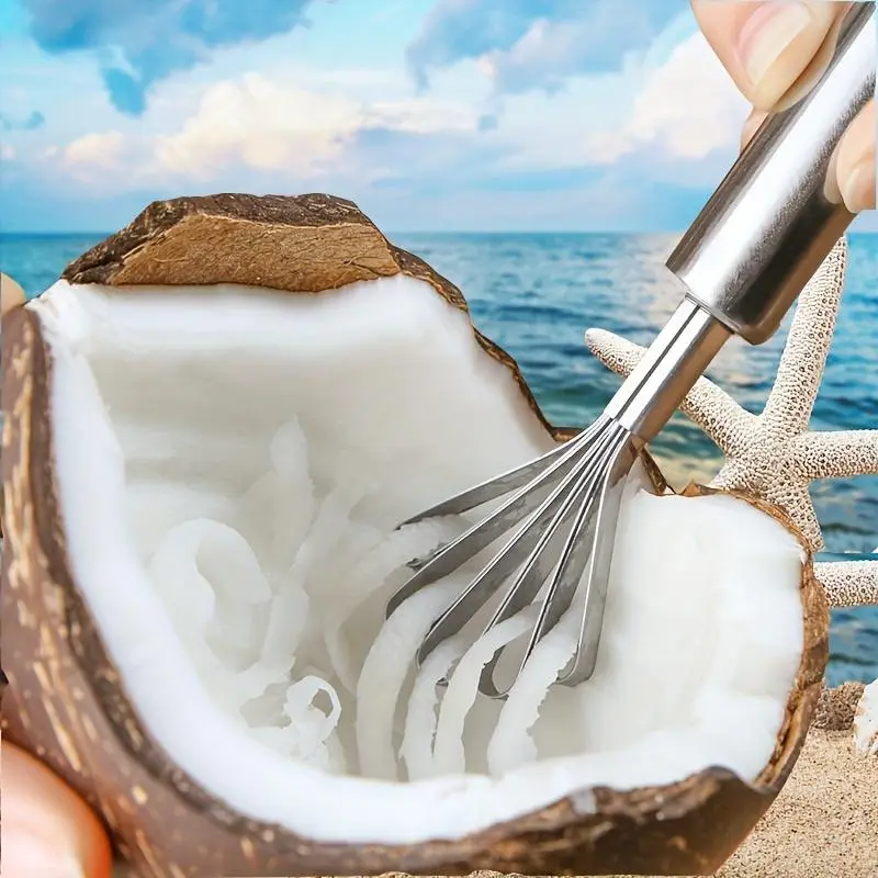 Multi-Purpose Stainless Steel Kitchen Tool, Sawtooth Coconut Grater And Fish Scaler/Remover, Coconut Meat Removal Knife, Stainless Steel Coconut Shaver, Coconut Meat Planer, Fish Scale Remover, Fish Scale Peeler, Kitchen Gadgets