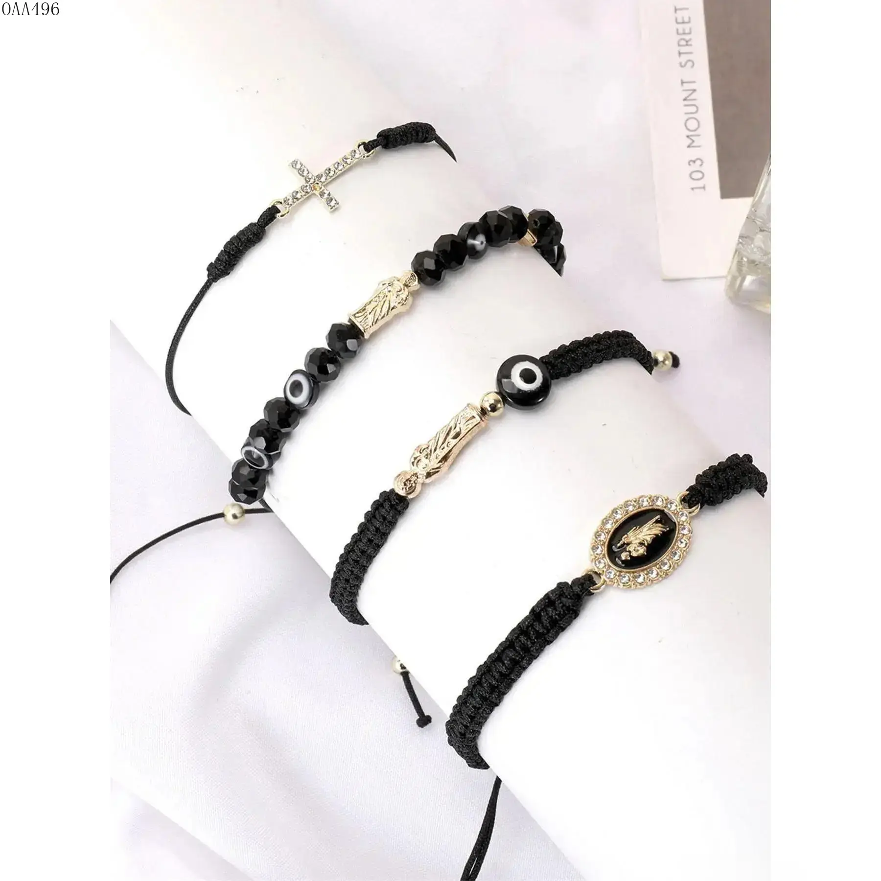 Boho Stackable Beaded Bracelets for Female, Vibrant Multi-Color Adjustable Polyamide Beaded Bands, Evil Eye & San Judas Protection Charms, Durable All-Season Beachwear Sports & Outdoor Jewelry Accessory