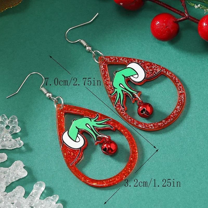 2026 Christmas Earrings Classic Cartoon Series Metal Acrylic Drop Earring for Woman Girl New Year Christmas Party Gift