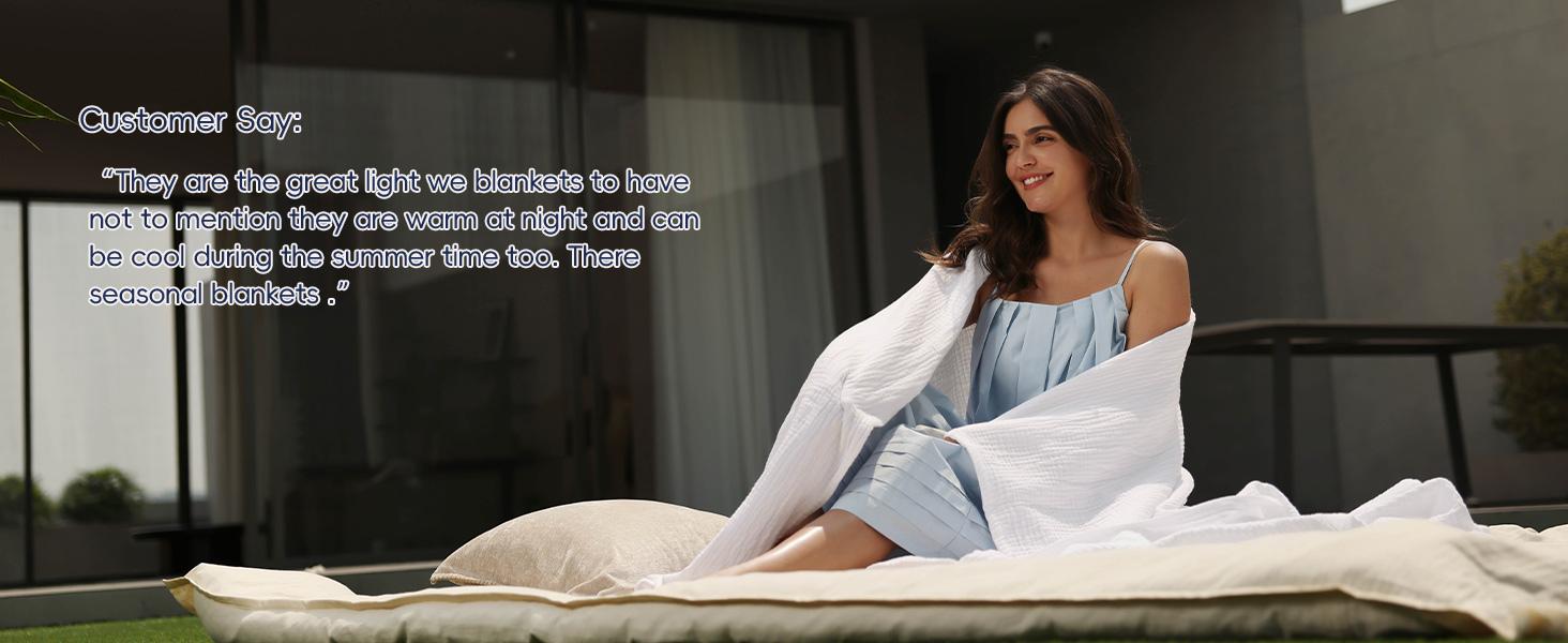 PHF 100% Cotton Muslin Blanket Queen Size 90"x90", 4-Layer Lightweight Gauze Throw, Breathable Cloud-Soft Minimalist Blanket for Bed, Couch, Camping & Baby, Grey, Gift