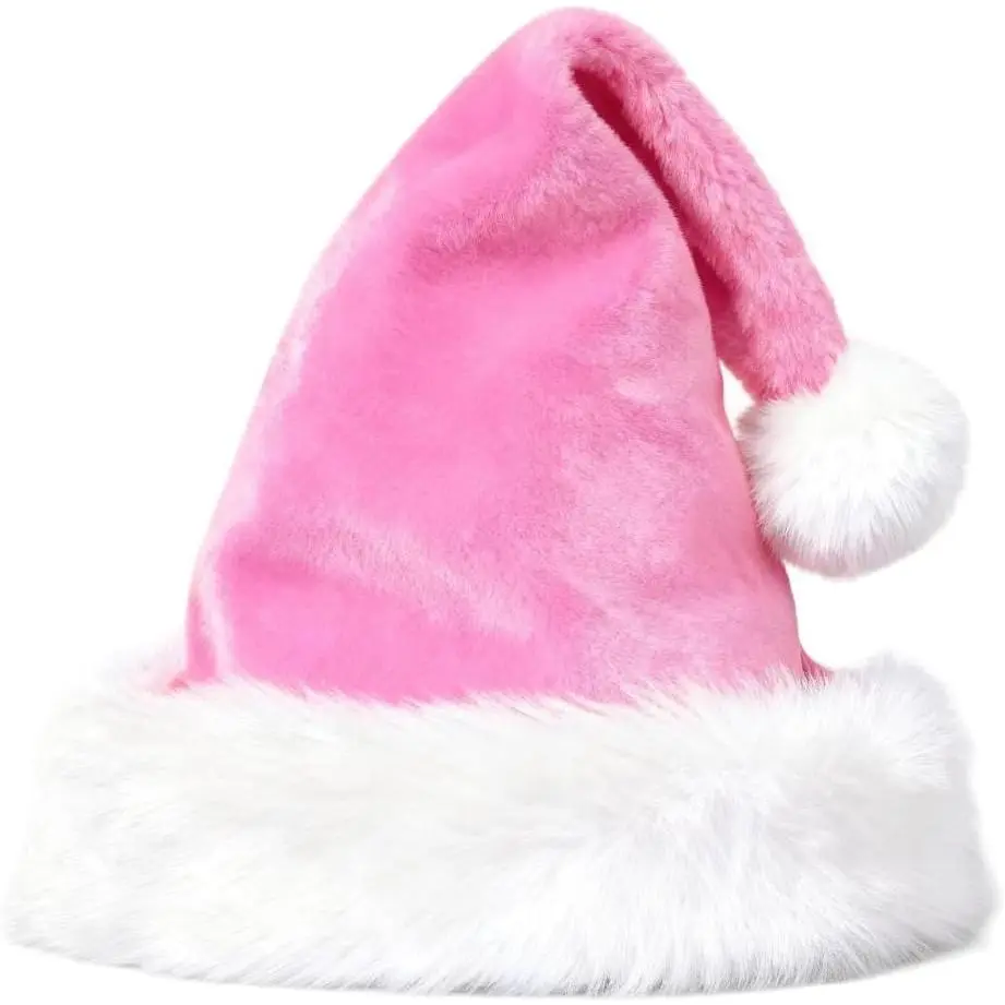 Christmas Hats Plush  Santa Hats for Adult  Chrsitmas Party Supplies  Year's Eve Party Hats