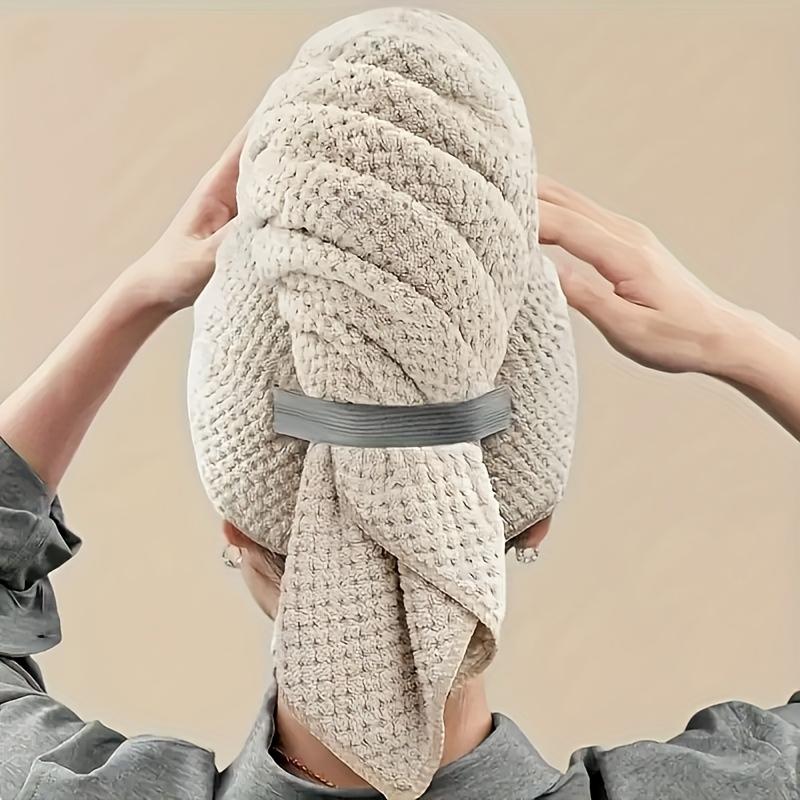 [Soft Fast Water Absorption] 1pc Super Absorbent Hair Drying Towel, Multifunctional Quick-Dry Cap for Straight & Curly Hair, Triangular Bathing Accessory