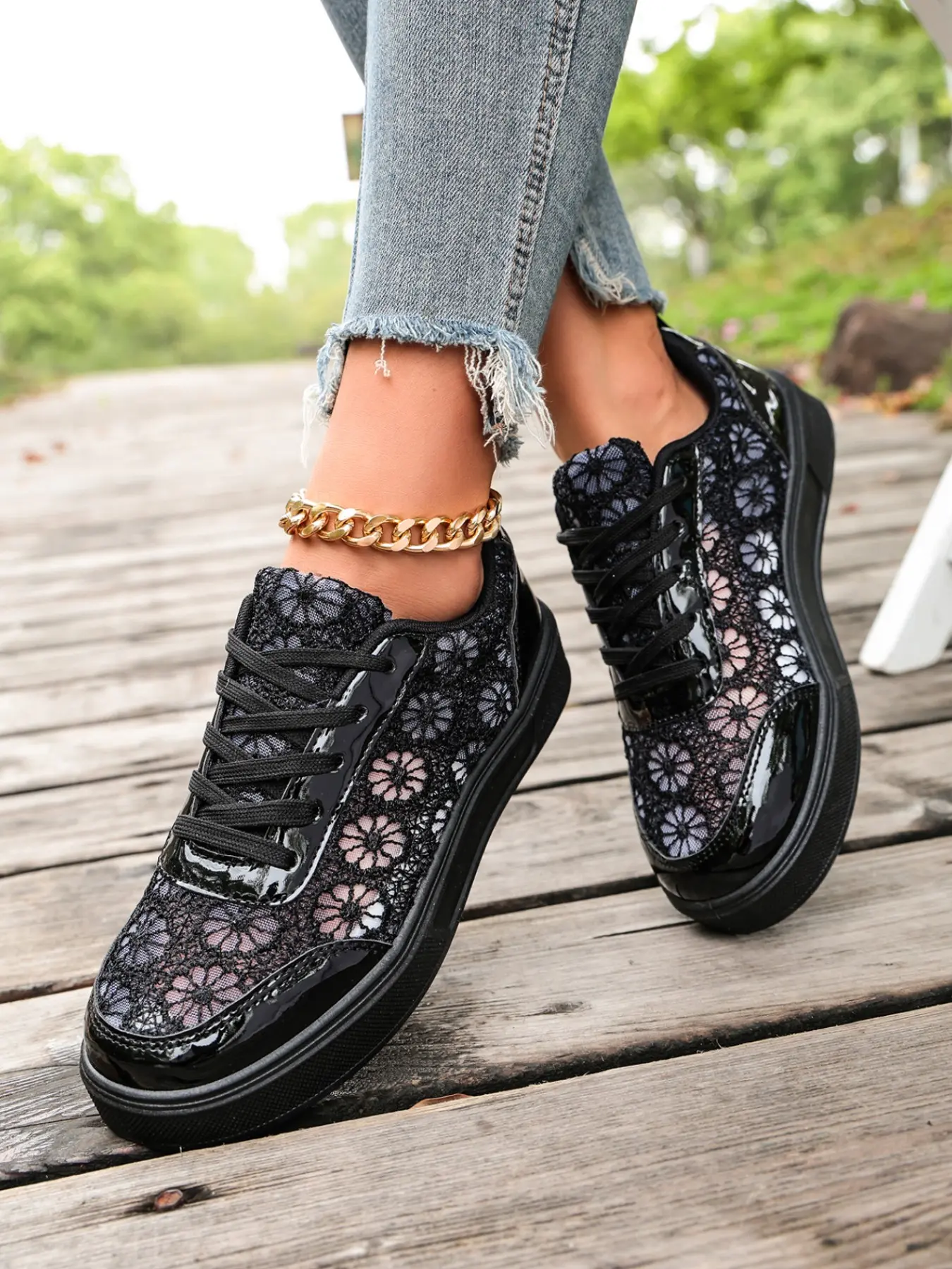 Women's Lace Mesh Sneakers, Summer Breathable Thin Board Shoes, Young Girls Casual Laces Thick Sole Heel Boosters, Student Fresh Versatile Hollow Out Single Shoes