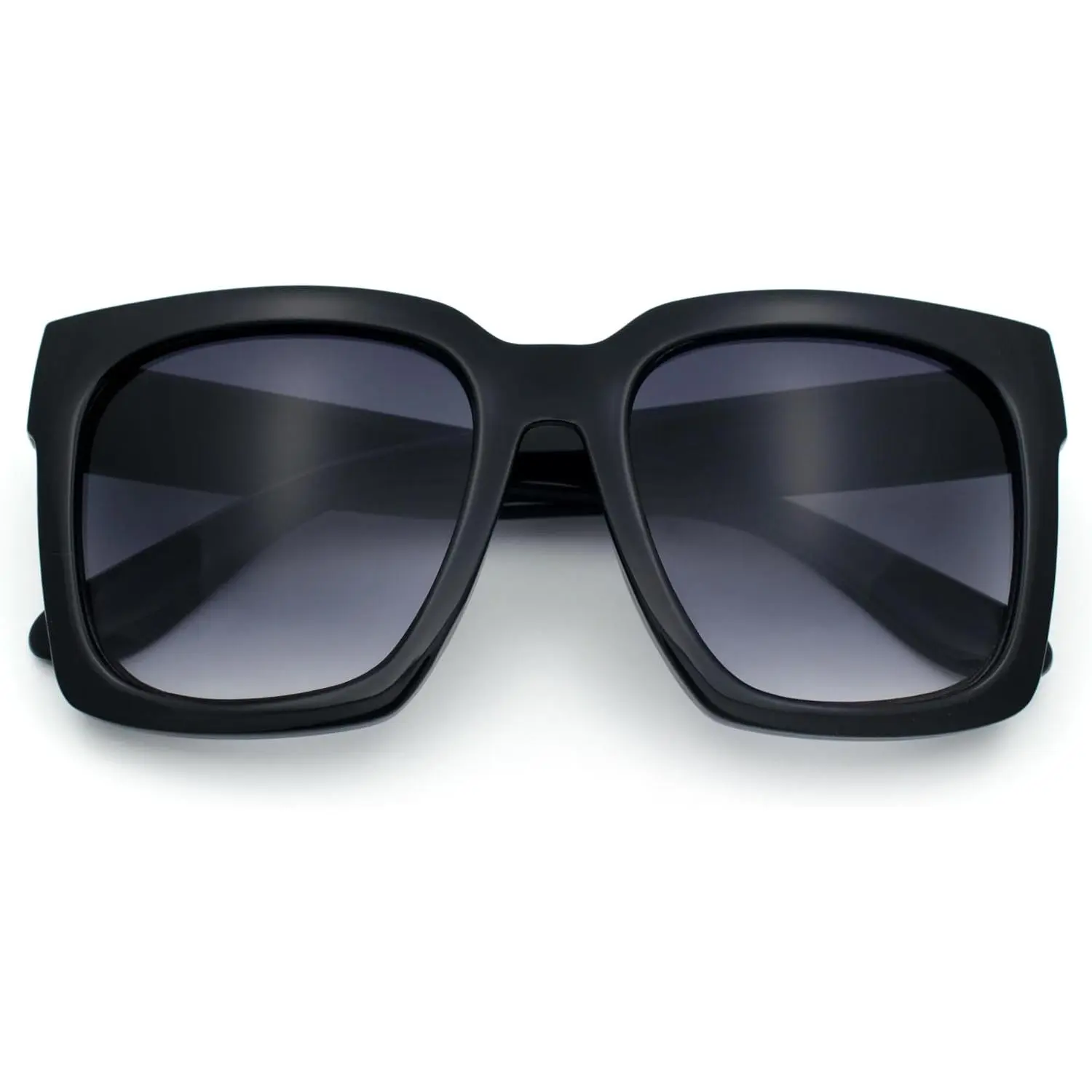 Womens Boyfriend Style XXL Oversize Horned Rim Thick Plastic Sunglasses