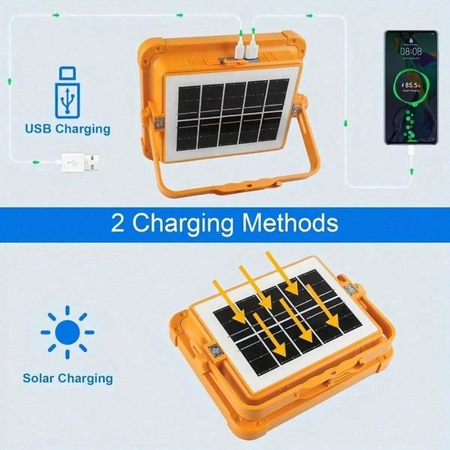 Plastic Portable LED Work Light with Battery Indicator Dimmable Tent Camping Lantern Decorative Waterproof