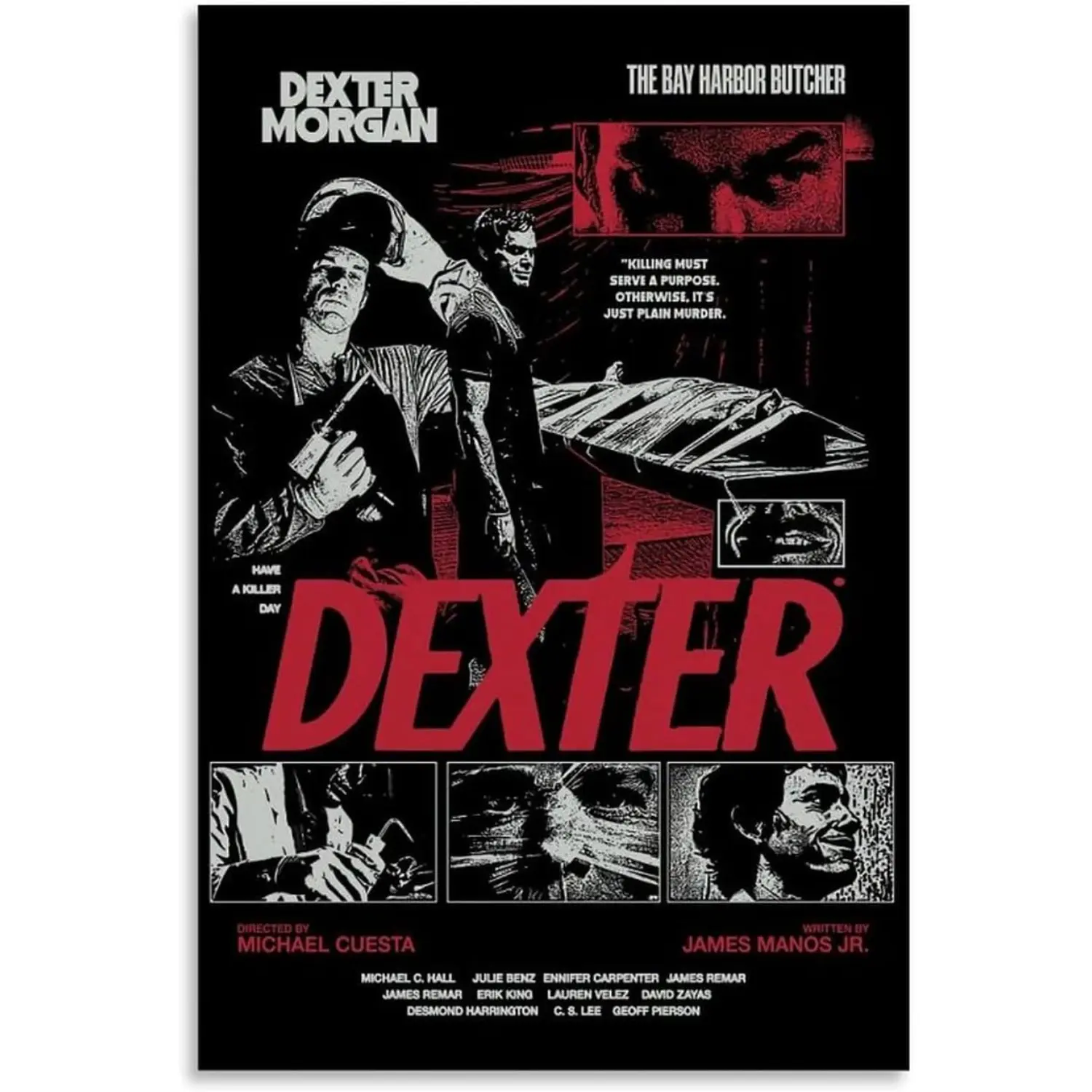 juaseehke Dexter Morgan Wall Art Poster for Bedroom Aesthetic Poster Wall Art Bedroom Dorm Decor Unframed Framed Print Gift