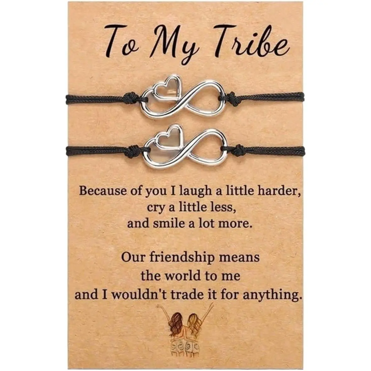 Infinity Bracelet  for , Our Friendship Means the World to Me, Infinity Heart Beat Bracelet,   Bracelet, Adjustable Infinity Bracelet