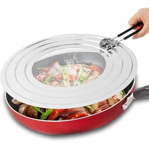 Stainless Steel Splatter Screen for Frying Pan Collapsible Grease Splatter Guard with Folding Insulated Handle Cover Oil Splash from Bacon Oil or Deep Fryer SIZE 11.81inch