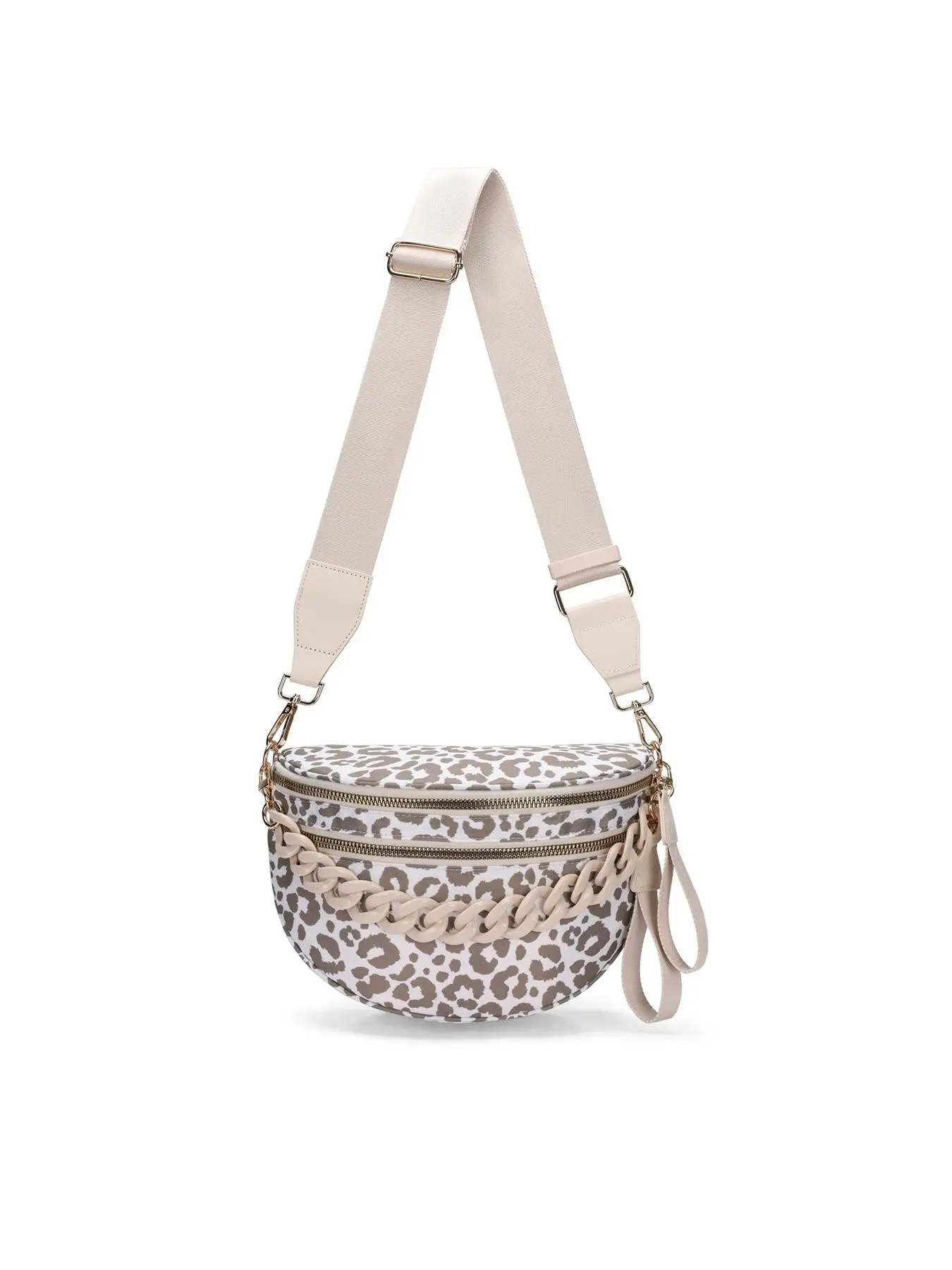 Women's Leopard Pattern Nylon Crossbody Bag, Casual Trendy Moisture-Proof Purse with Shoulder Strap, Chic Crossbody Purse, Crossbody Shoulder Handbag, Fashion Crossbody Purse, Fashionable Patterned Bag