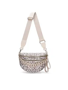 Women's Leopard Pattern Nylon Crossbody Bag, Casual Trendy Moisture-Proof Purse with Shoulder Strap, Chic Crossbody Purse, Crossbody Shoulder Handbag, Fashion Crossbody Purse, Fashionable Patterned Bag