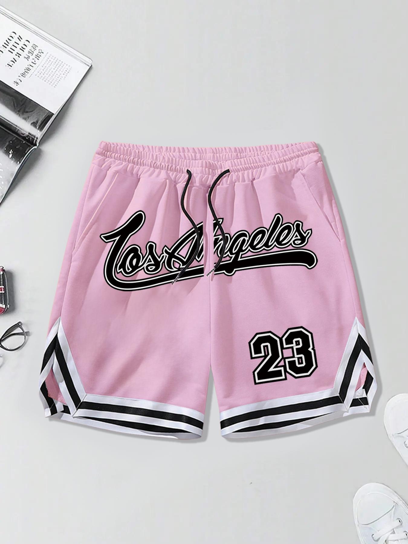 Men's Regular Fit Cartoon Print Basketball Jersey Shorts, Casual Comfy Breathable Shorts for Summer, Men's Bottoms for Daily Wear