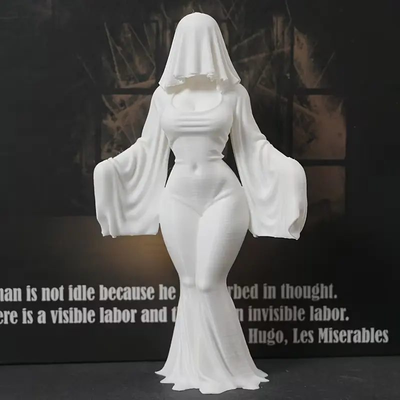 3D Printed Dress Ornament, Unique Ornaments, Decorative Ornaments, Elegant Long Dress with Veil Design, Durable Plastic, Ideal for Home Decor, Festive Arrangements, Party Decoration